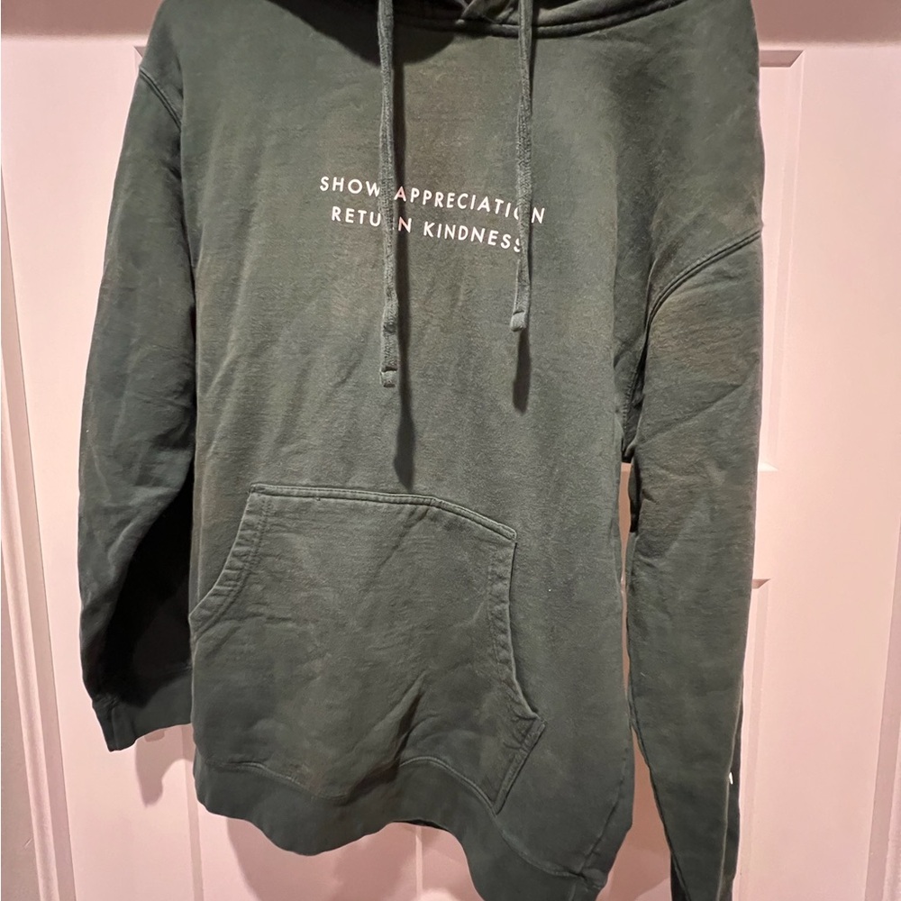 🧸2/$30🧸 Monat Green Hoodie with Inspirational Text